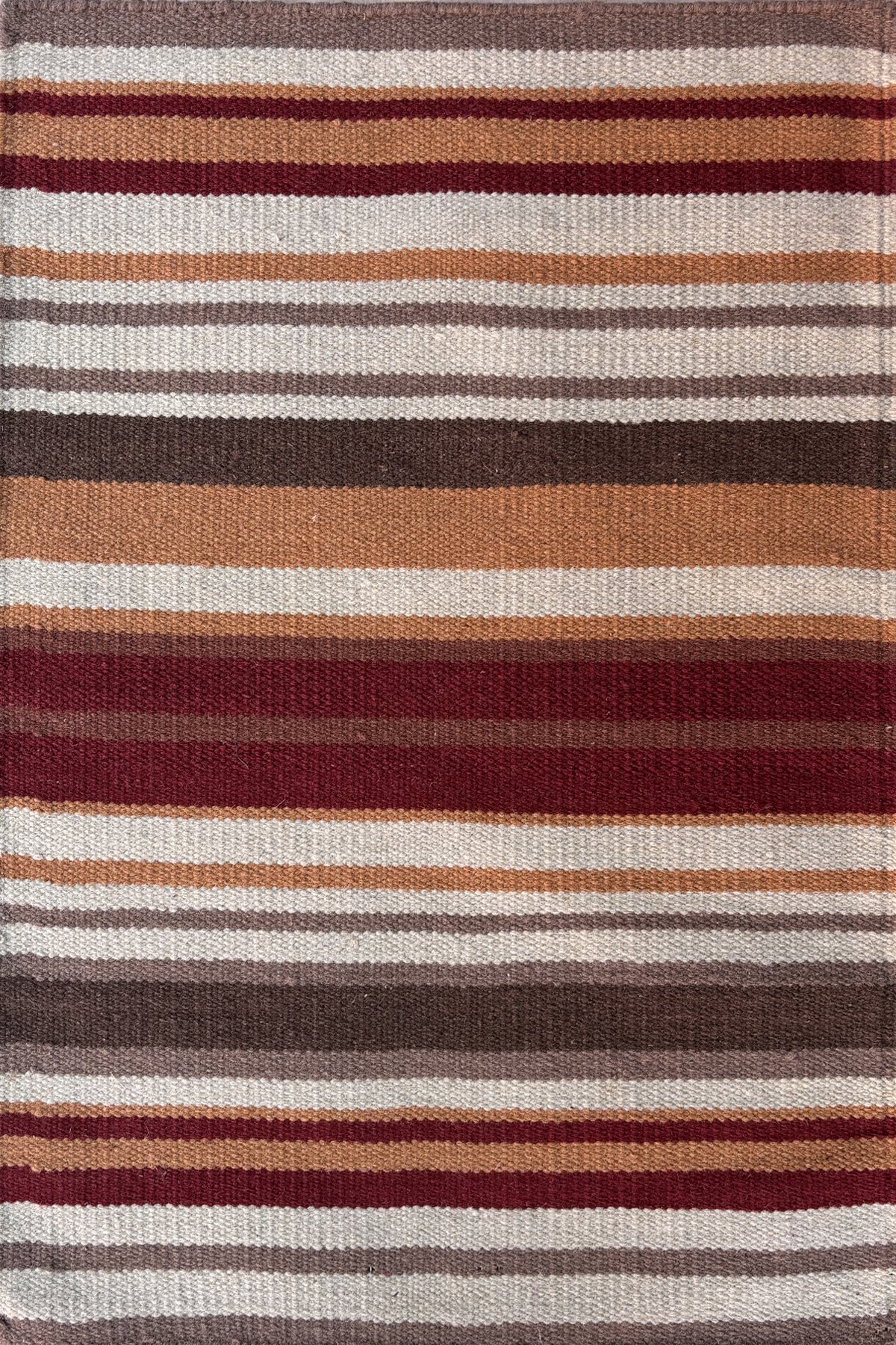 Handwoven Wool Cotton 2x3 Ft Dhurrie Rug | Multicolor Striped Area Rug for Living Room Bedroom and Home Decor