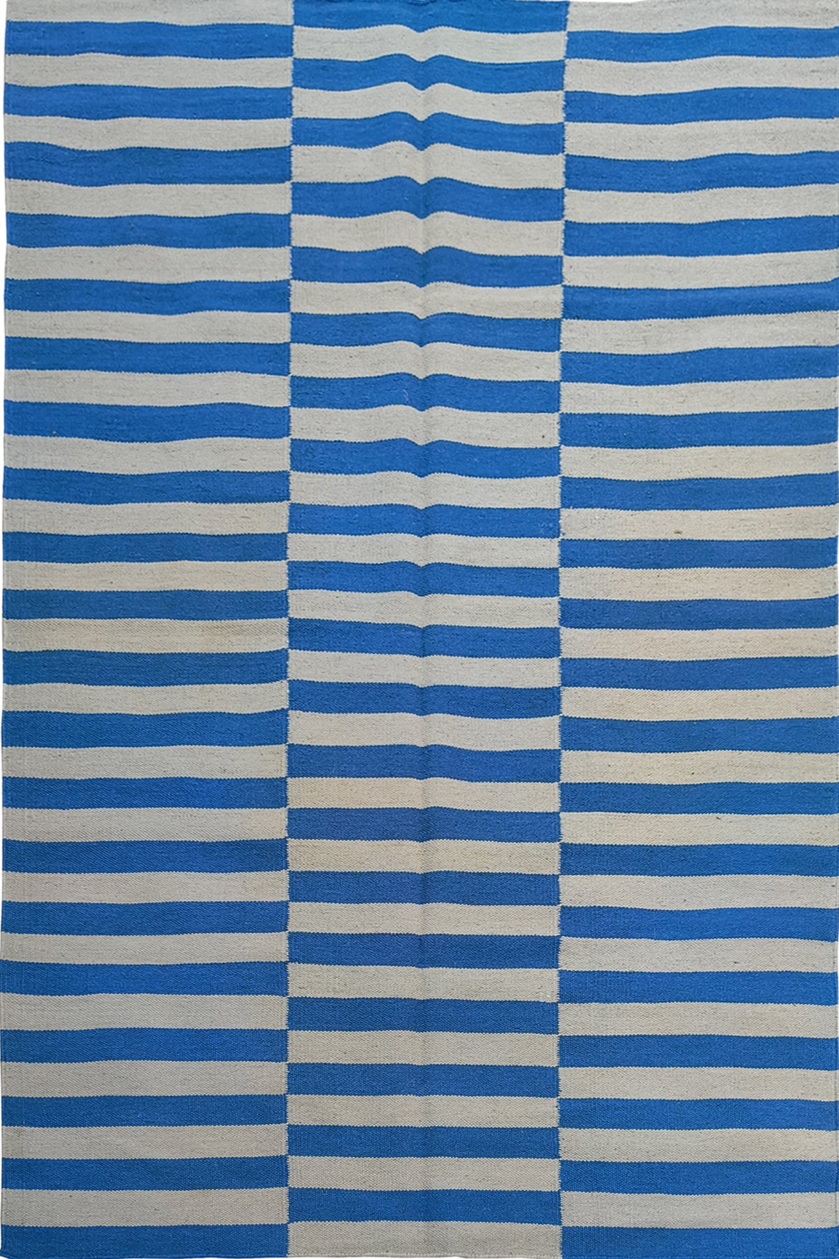 Contemporary Abstract Handmade 5x8 Ft Dhurrie Rug | Handwoven Wool Cotton Area Rug for Modern Decor
