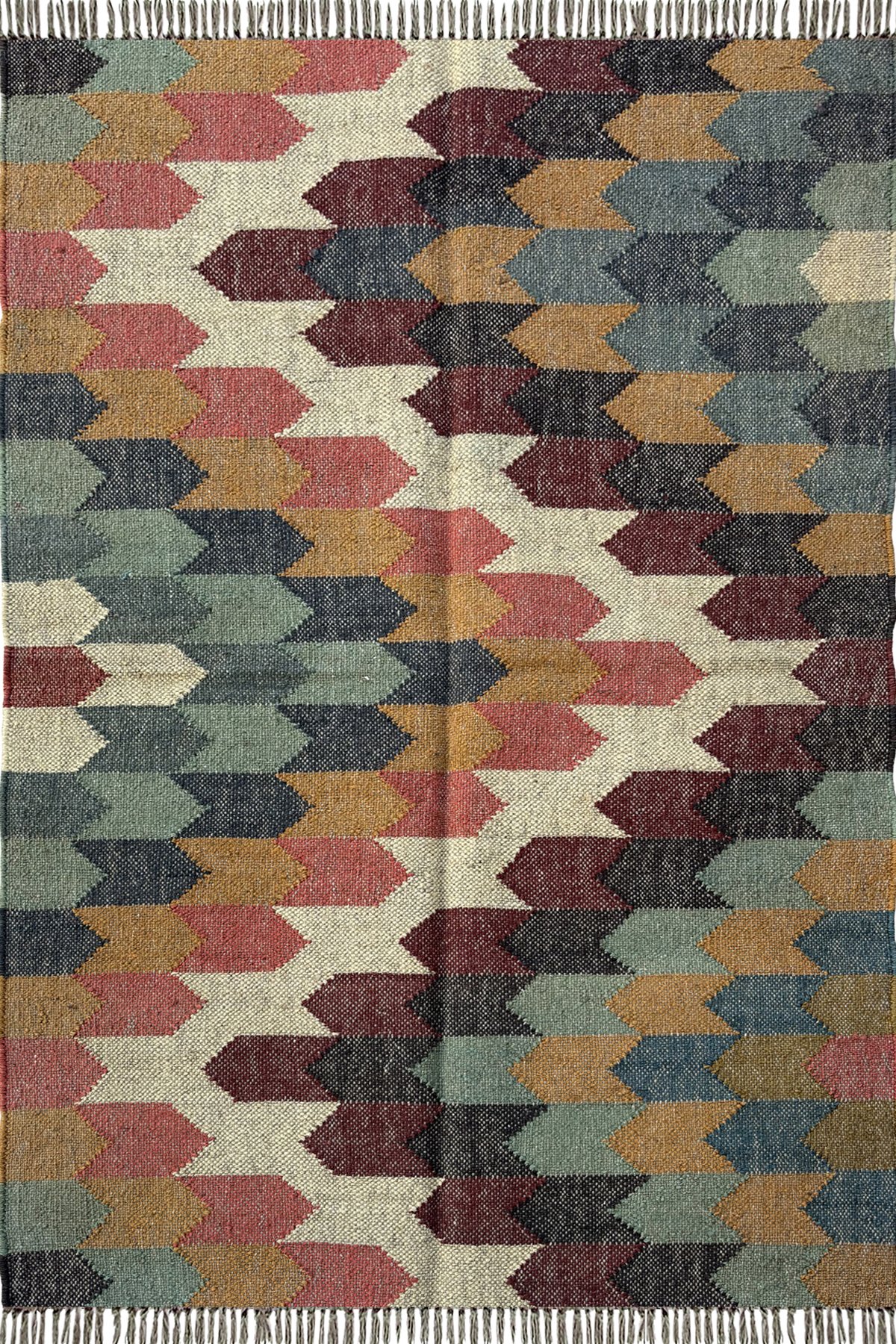 Heritage Style Wool & Jute 3x5 Ft Kilim Rug Handwoven Decorative Area Rug