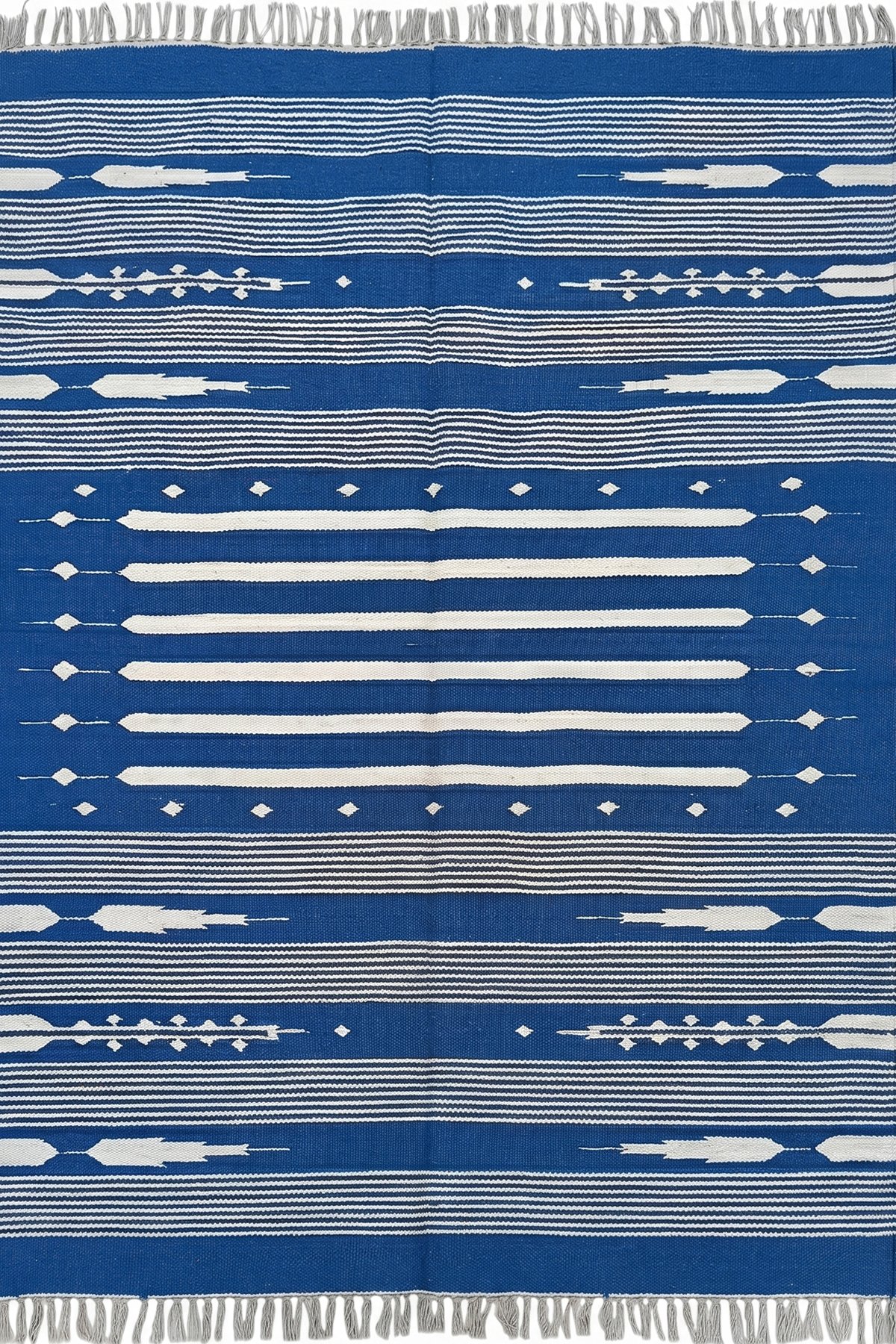 Contemporary Cotton 4x6 Ft Dhurrie Rug | Handcrafted Striped Floor Rug for Bedroom and Living Room