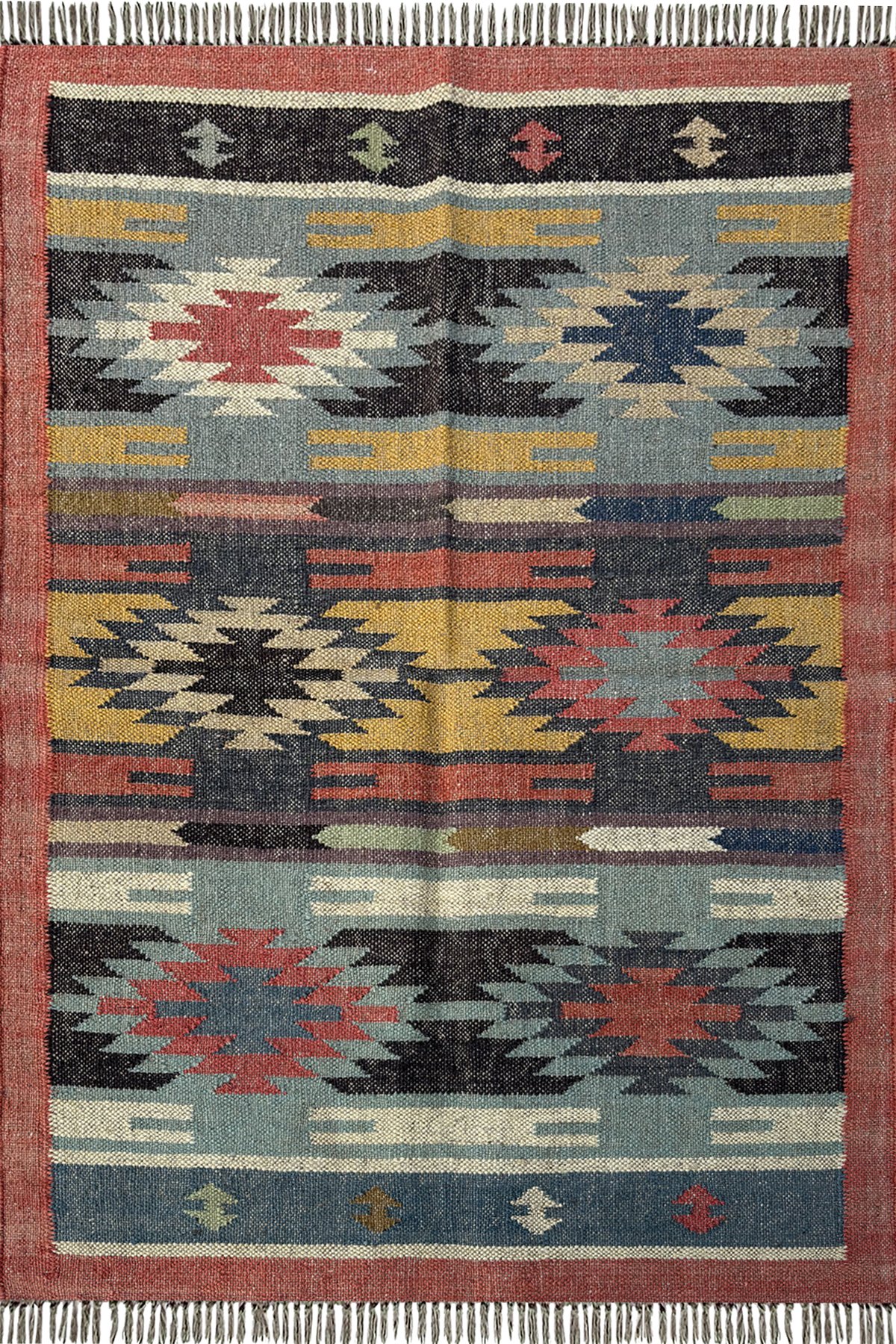 3x5 Ft Wool Jute Artisan Area Rug Multicolor Contemporary Carpet