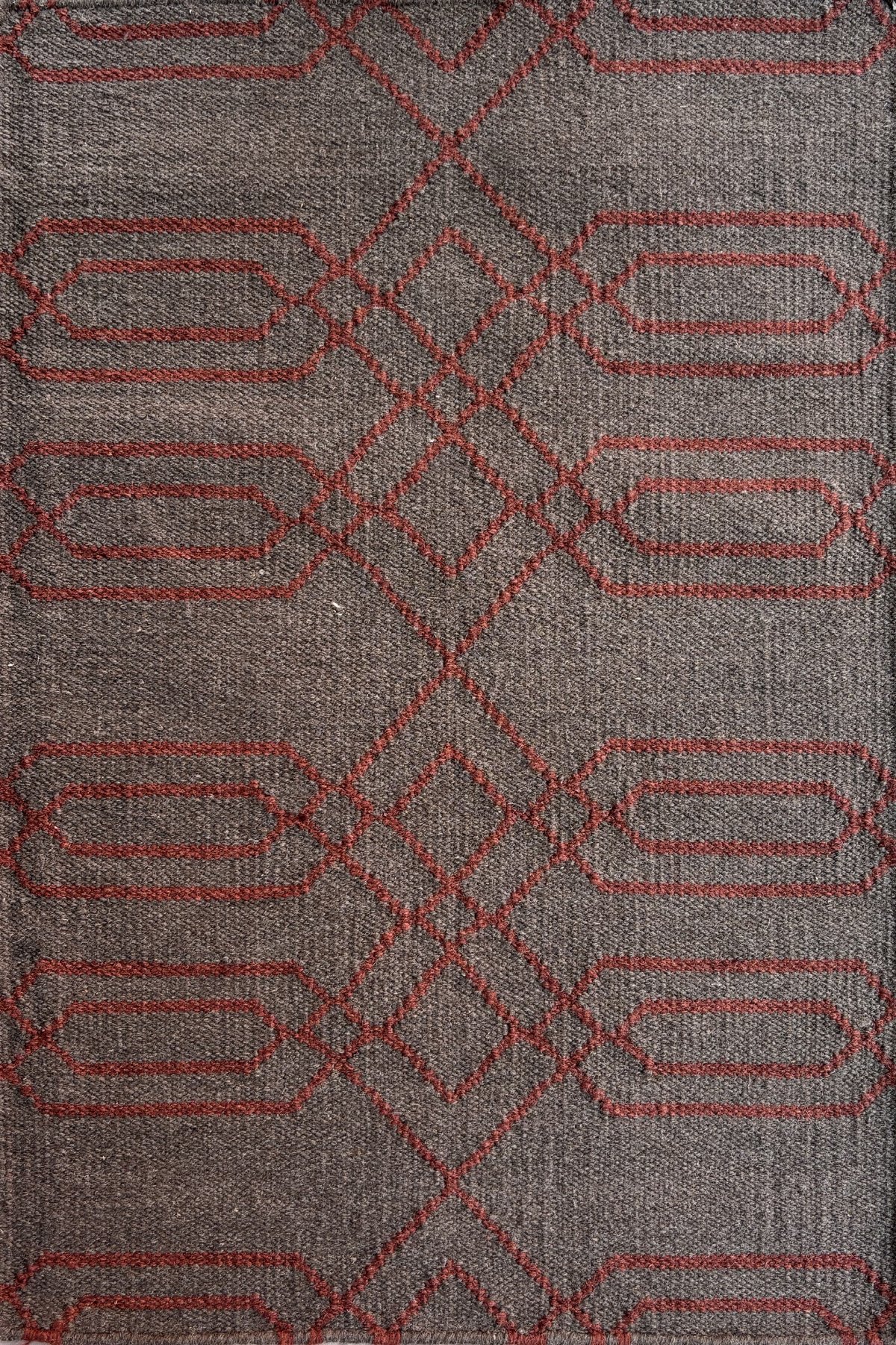 Handmade Wool Cotton 2x3 Ft Geometric Dhurrie Rug | Contemporary Pattern Floor Rug for Bedroom and Living Room
