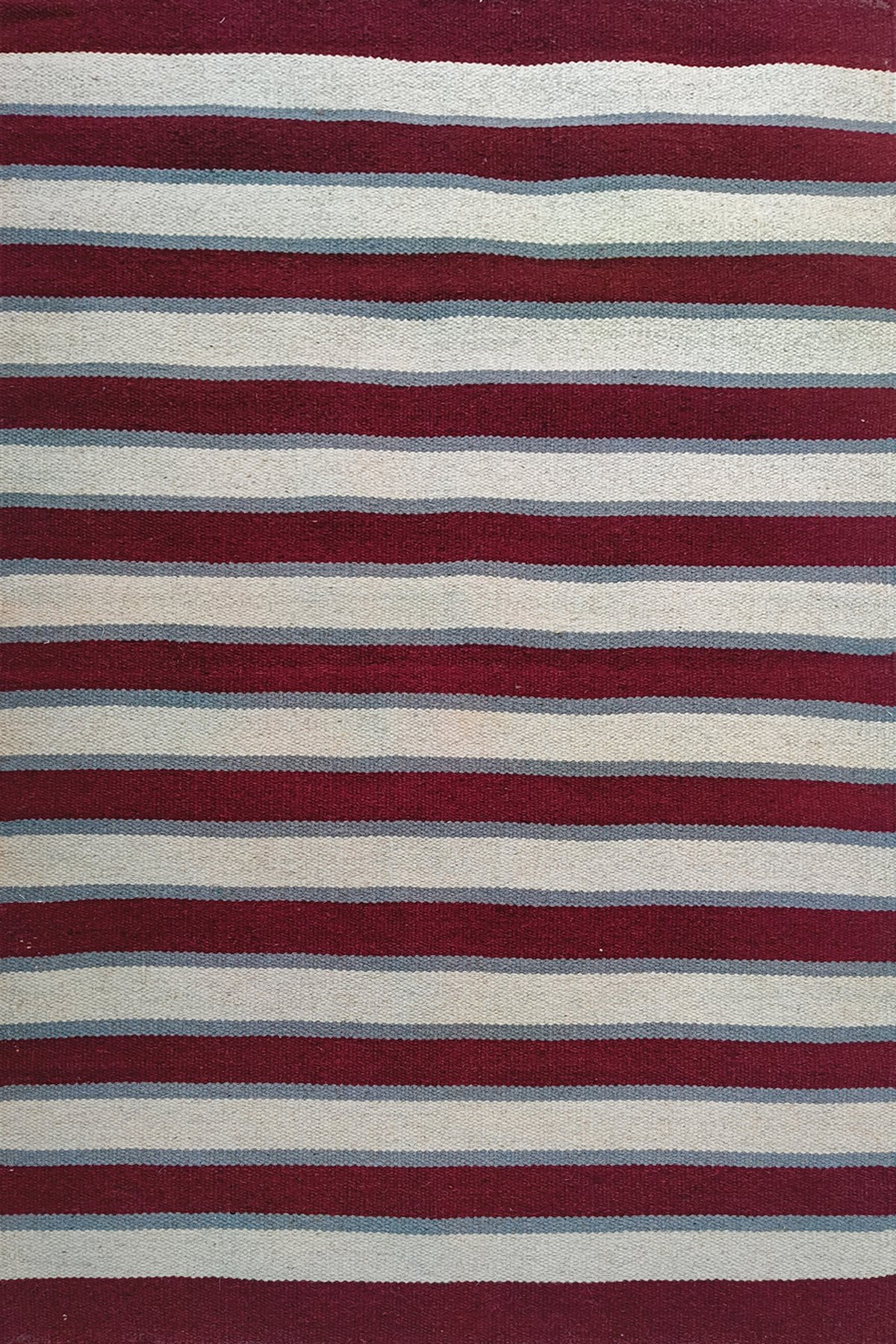 Handwoven Wool Cotton 3x5 Ft Dhurrie Rug | Multicolor Striped Area Rug for Living Room Bedroom and Home Decor