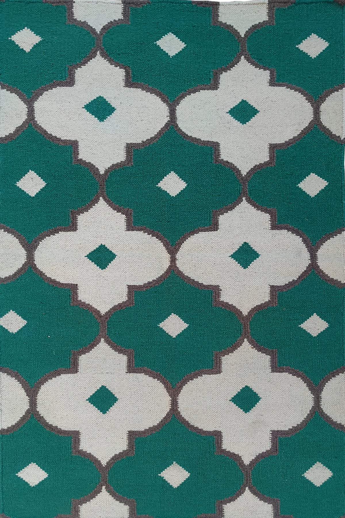 Modern Geometric Handcrafted 8x10 Ft Dhurrie Rug | Wool Cotton Area Rug for Stylish Home Interiors