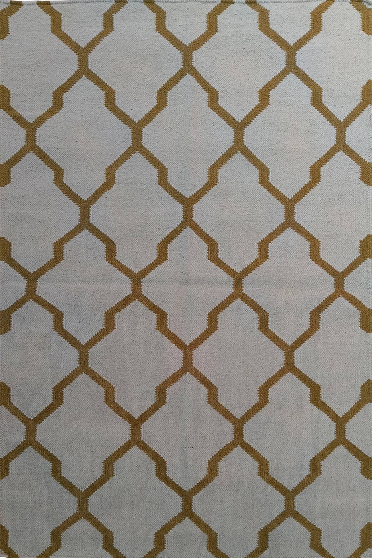 Luxury Style Handwoven 8x10 Ft Dhurrie Rug | Geometric Wool Cotton Area Rug for Spacious Modern Interiors