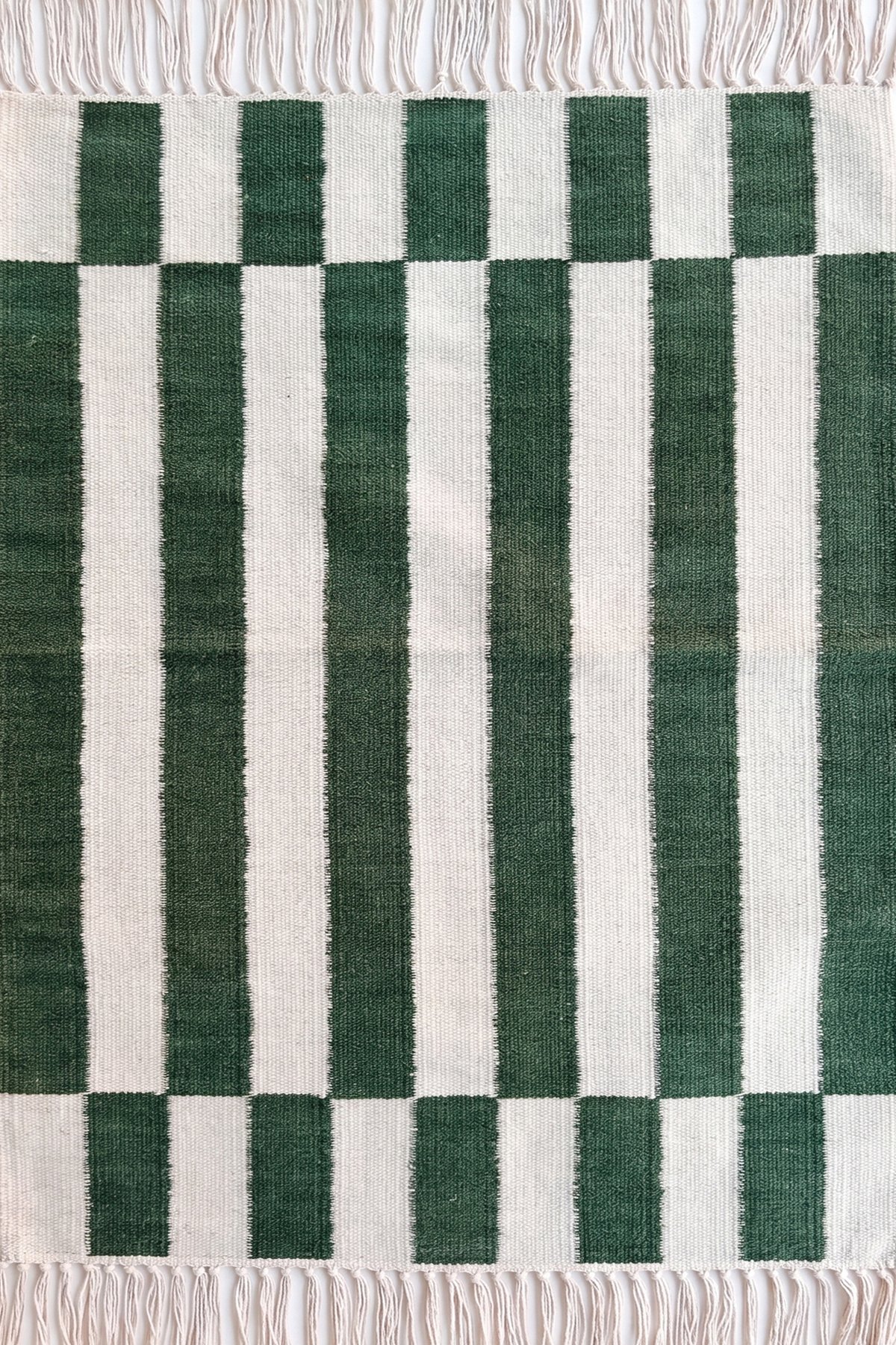 Contemporary Handmade Wool Cotton 2x3 Ft Modern Dhurrie Rug | Minimal Floor Rug for Modern Home Interiors