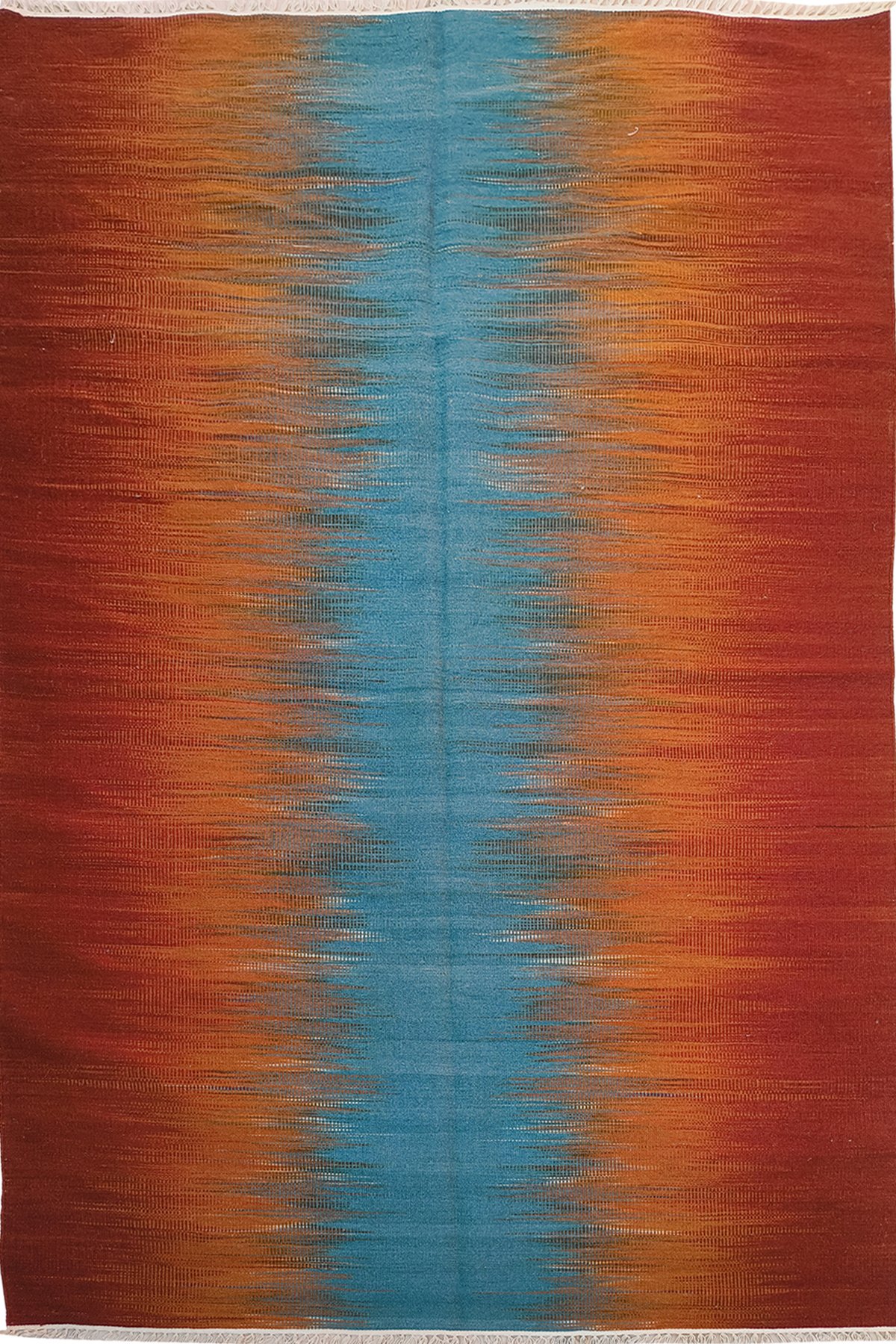 Handmade Modern Wool Cotton 5x8 Ft Dhurrie Rug | Stylish Contemporary Area Rug for Home Interiors