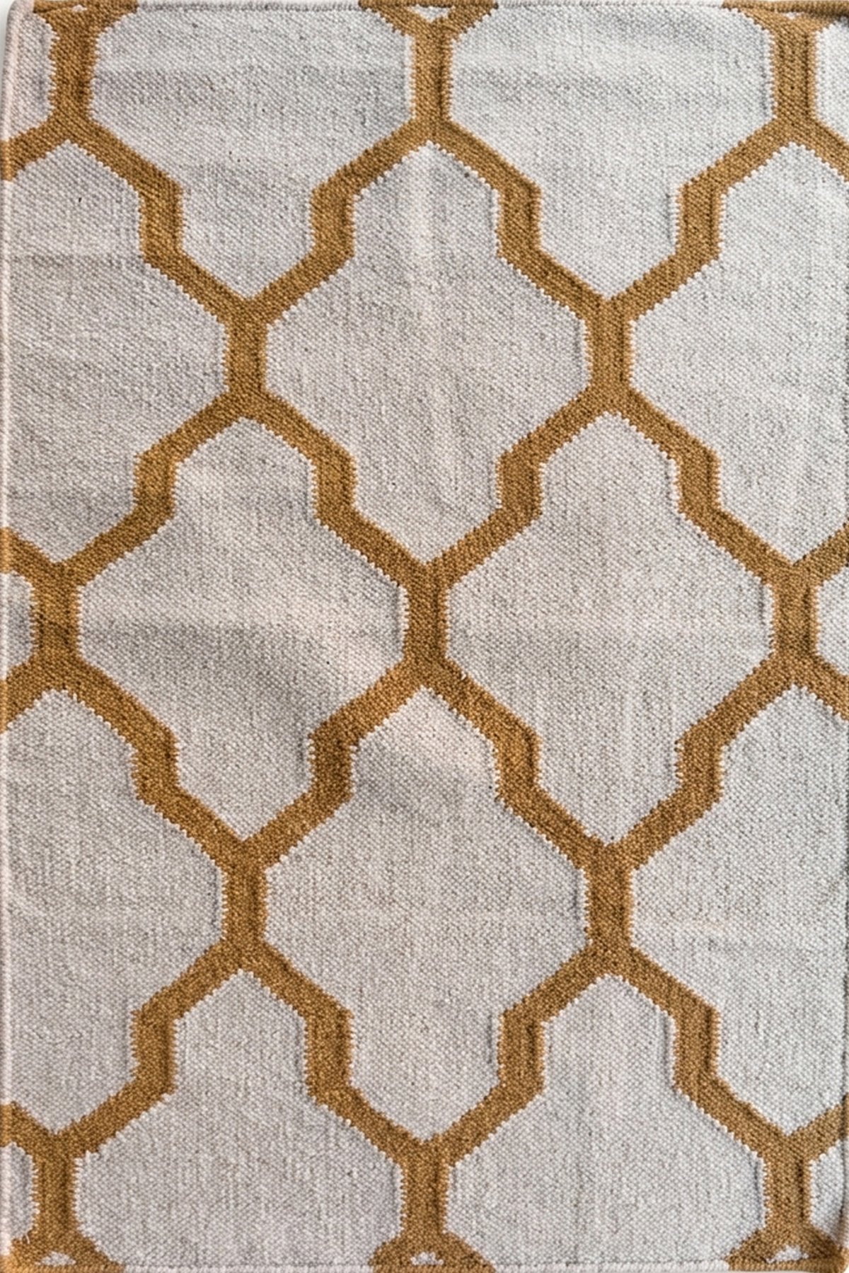 Contemporary Artisan 2x3 Ft Geometric Dhurrie Rug | Handwoven Wool Cotton Rug for Living Room and Bedroom