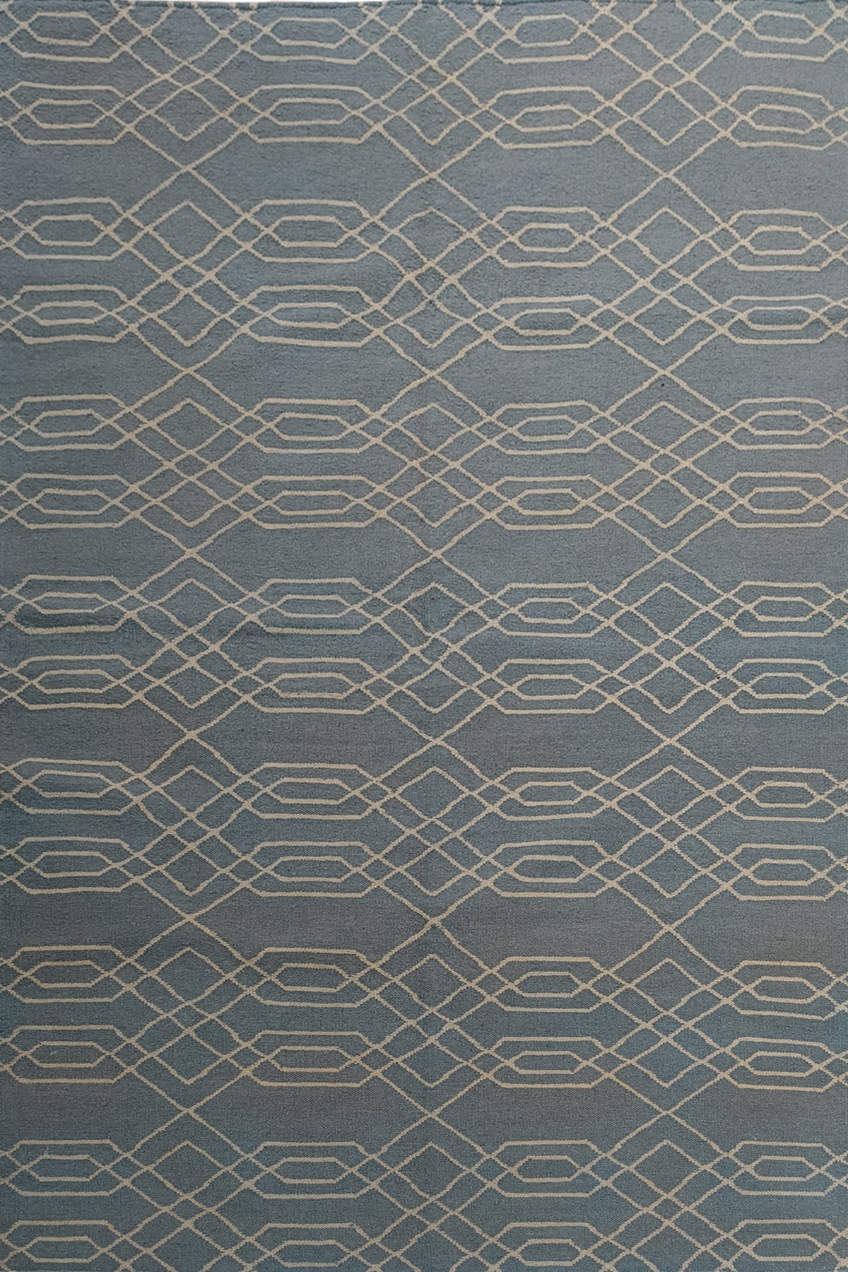 Handwoven Wool Cotton 8x10 Ft Dhurrie Rug | Modern Geometric Pattern Area Rug for Living Room and Home Decor