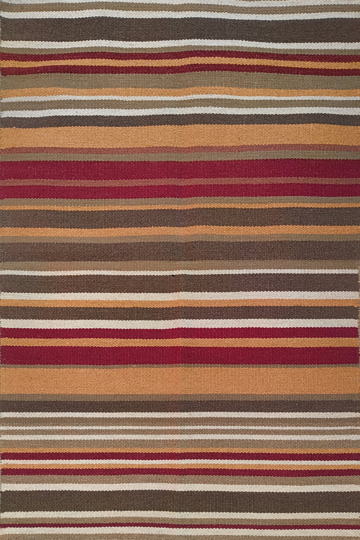 Handcrafted Traditional Wool Cotton 3x5 Ft Dhurrie Rug | Striped Area Rug for Living Room and Home Decor