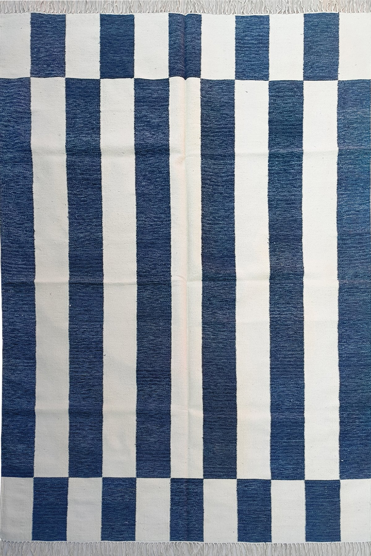 Modern Abstract Handwoven 5x8 Ft Dhurrie Rug | Wool Cotton Decorative Area Rug for Stylish Interiors