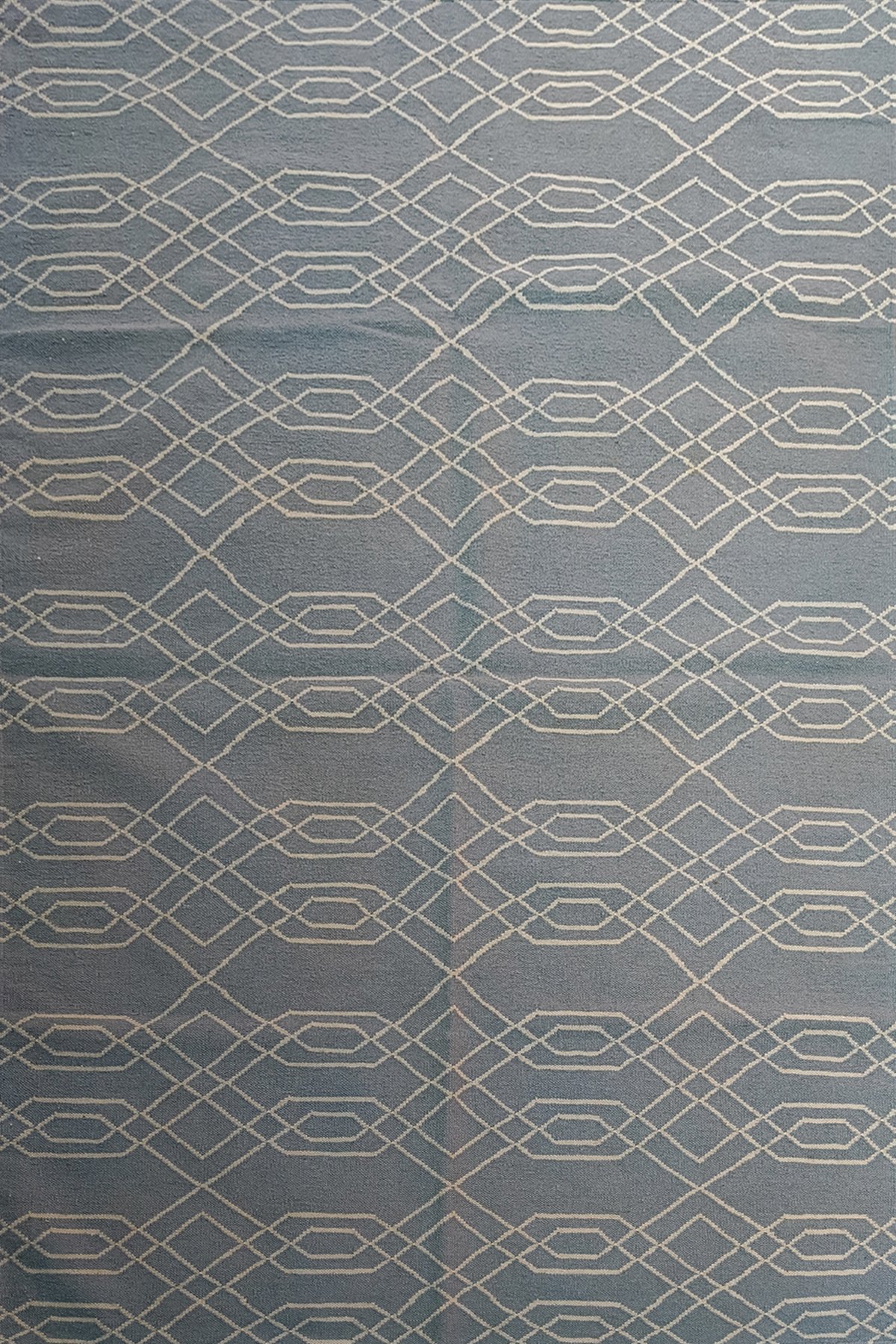Handmade Wool Cotton 5x8 Ft Dhurrie Rug | Elegant Geometric Design Area Rug for Modern Living Room and Bedroom