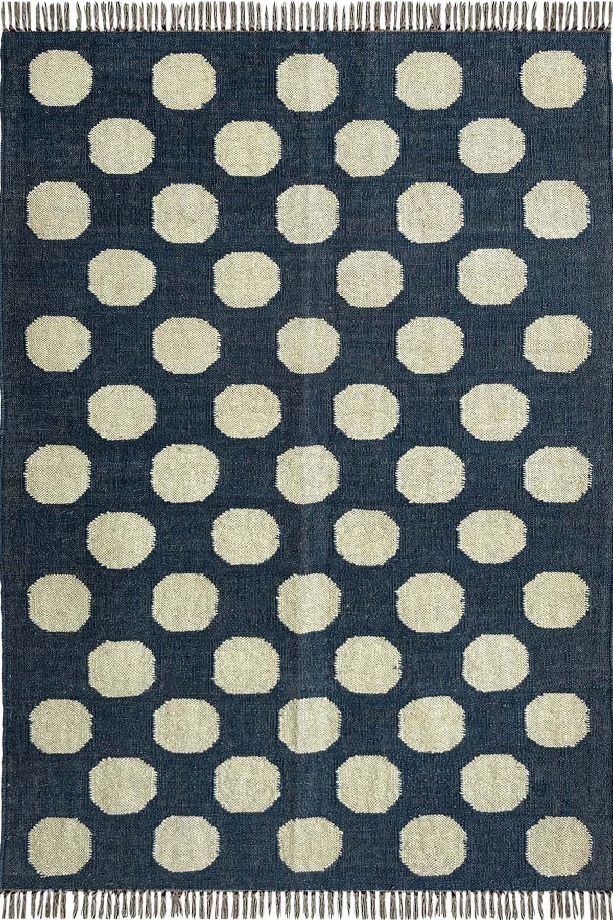 Handwoven Wool & Jute Dhurrie 4x6 Ft Handmade Modern Floor Rug for Living Room