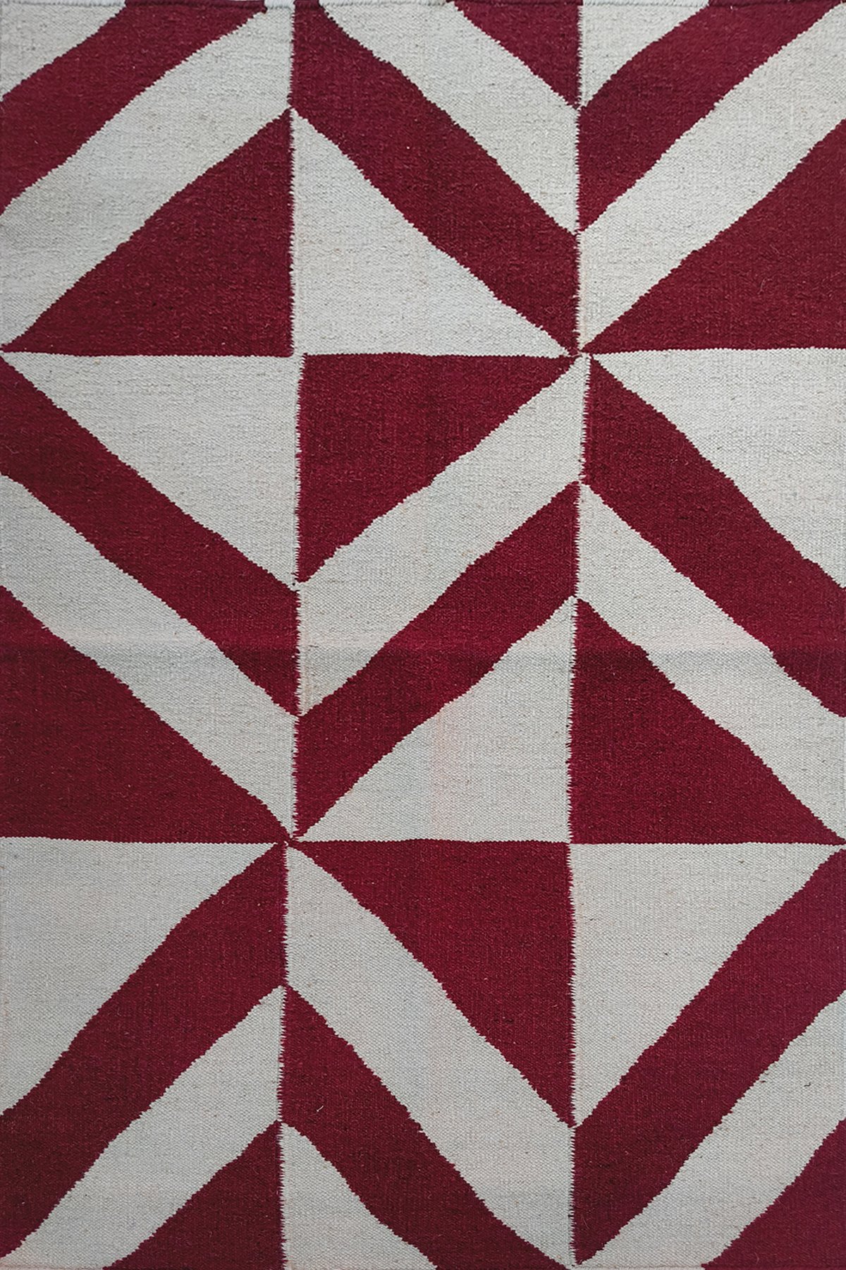 Handmade Abstract 3x5 Ft Dhurrie Rug | Wool Cotton Contemporary Floor Rug for Modern Home Decor
