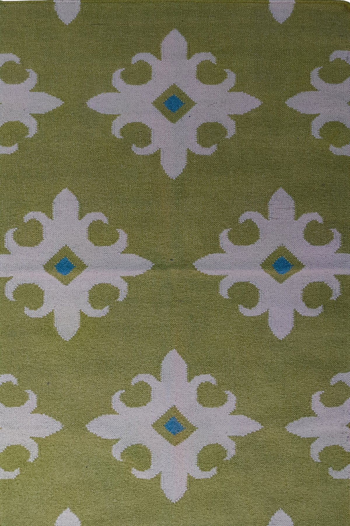 Handwoven Wool Cotton 3x5 Ft Dhurrie Rug | Modern Geometric Pattern Area Rug for Living Room Bedroom and Home Decor